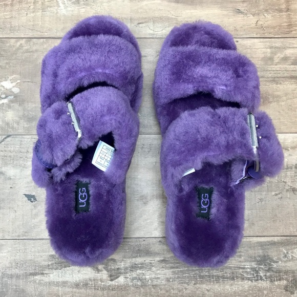 purple sheepskin slippers